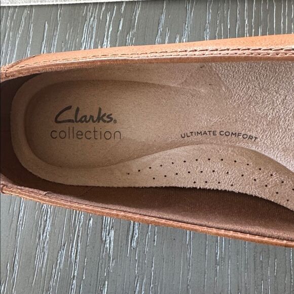Clarks Marilyn Nora Tan Leather Block Heel Pumps Block Heel Classic Size 9.5 EUC - Picture 10 of 12